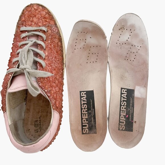 Golden Goose Superstar Sneakers Jelly Diamond EU 40 US 10 Pink Glitter Low Top - Picture 10 of 12